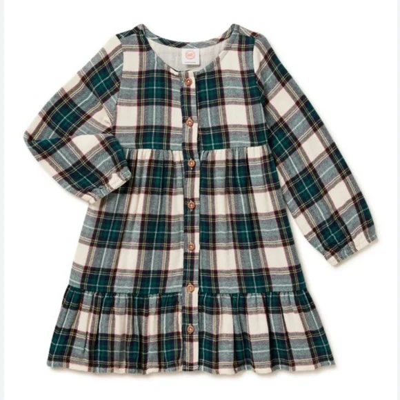 wonder nation long sleeve dress wonder nation | Dresses | Wonder Nation Plaid Long Sleeve Dress 2 Months